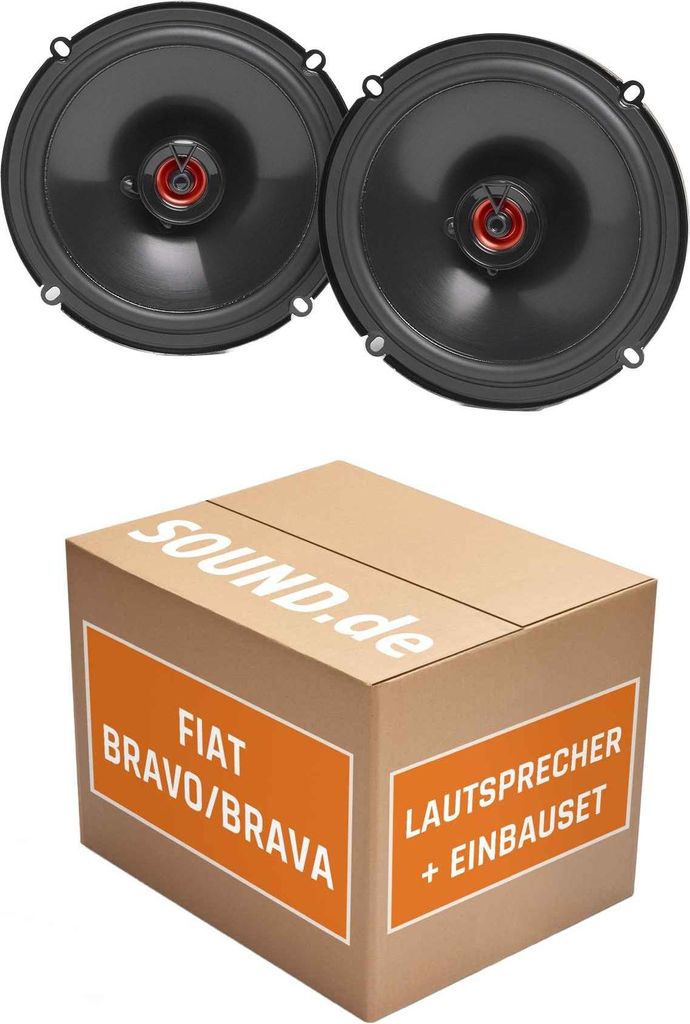Lautsprecher Boxen Einbaupaket vorne JBL Club 620F passend für Fiat Bravo Typ 198 | 2x Tief-Mitteltöner mit integriertem Hochtöner 165W MAX