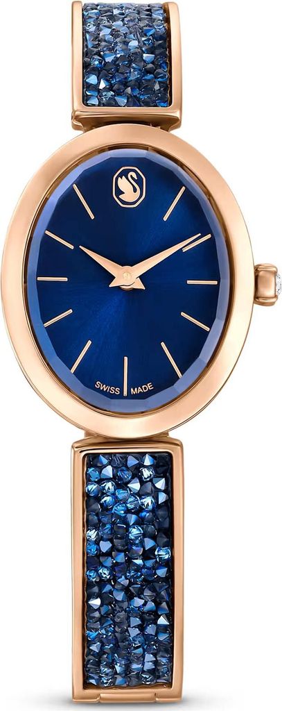Swarovski Crystal Rock Oval Armbanduhr Damen roségold blau 5656822