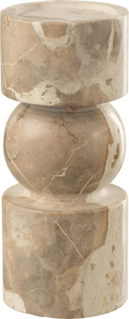 Bougeoir Stable Marbre J-Line Beige - Déco Durable et Incassable