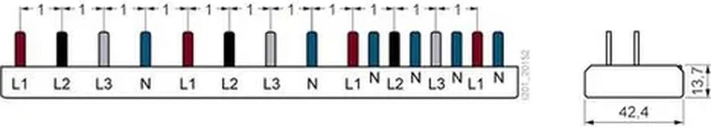 Siemens Stiftsammelschiene 3P/N 10 mm², 1x FI 4-pol + 1x LS, SENTRON 5ST3, 1 Stk.