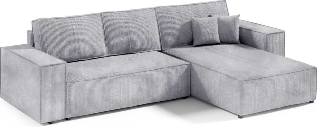 KEF Ecksofa Porto – L-Form – 294x85x185 cm – Mit Schlaffunktion – Liegefläche 140x244 cm – Universell Rechts- und Linksseitig - Poso 55