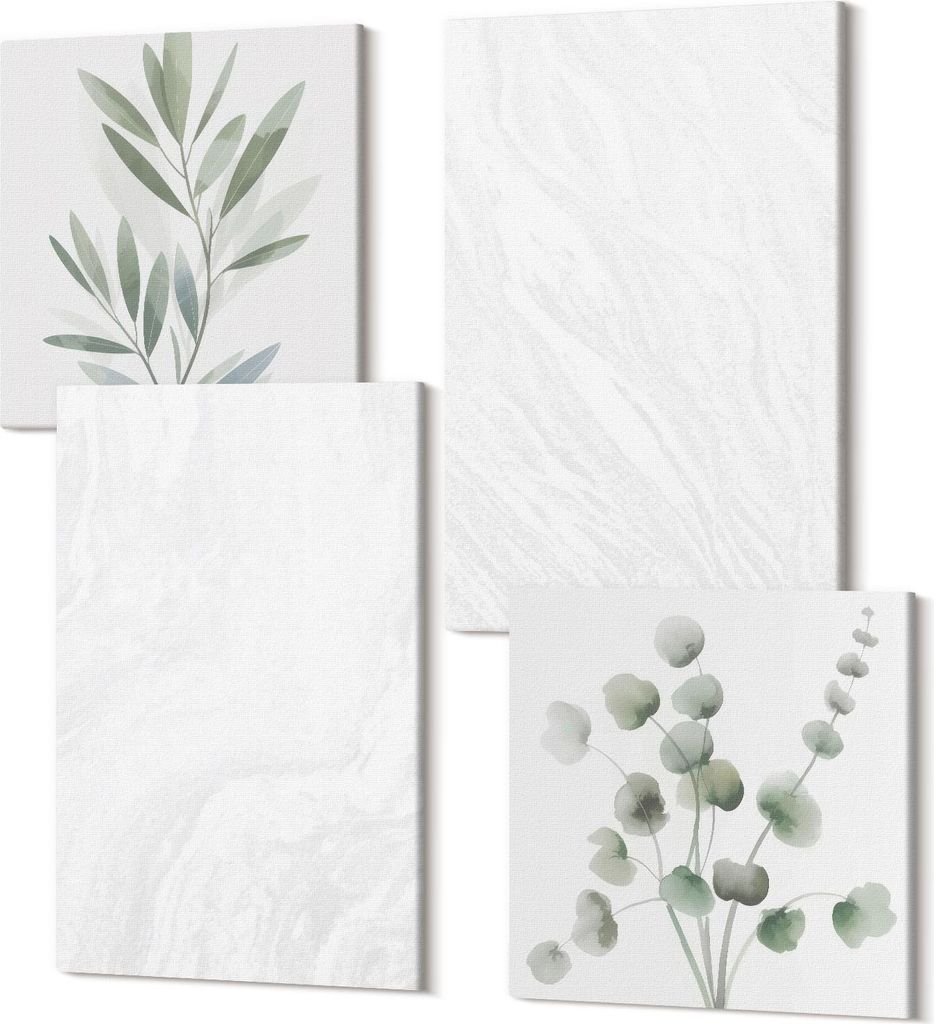 Leinwandbilder Mehrteilig 4-teilig – Modernes Design – Hochwertiger Polycanvas Kunstdruck – Wanddekoration & Wandkunst – Bilder für Zuhaus...