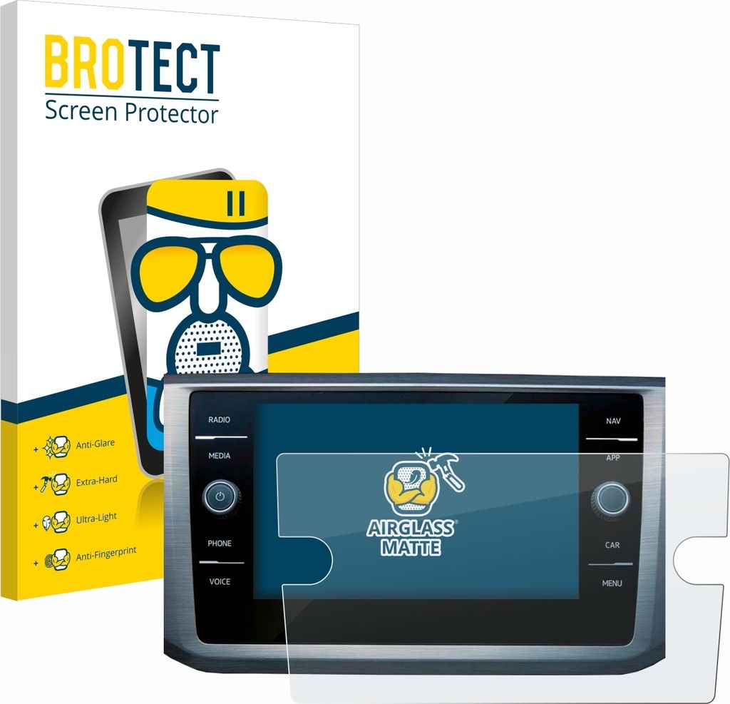 BROTECT Entspiegelungs Schutzglas für Volkswagen Passat B8 Discover Media 8" Schutzfolie Panzer Folie Glas Display Schutz matt