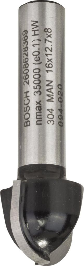 Bosch Hohlkehlfräser, 8 mm, R1 8 mm, D 16 mm, L 12,7 mm, G 45 mm 2608628369 Schaft-Ø 8 mm (2608628369)