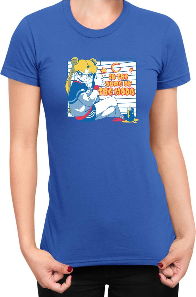 Damen T-Shirt Japan Manga Anime Comics Animation Sailor Anime Manga Moon 12, Lady S / Blau