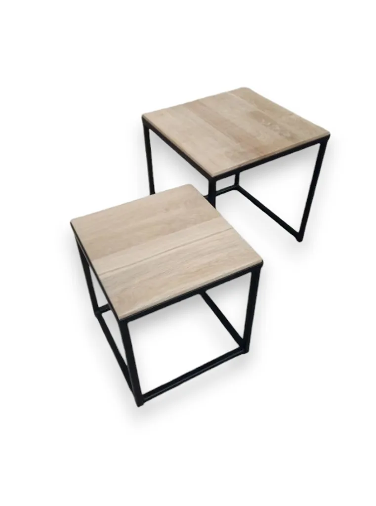 Table basse modulable en chêne massif - Gain de place pour petit salon