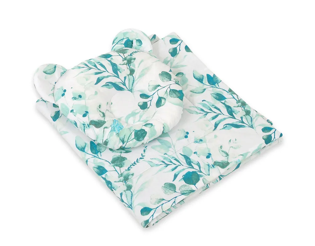 Ensemble couverture rembourrée et coussin profilé Miś en coton 2 pièces