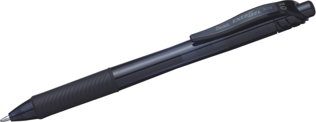Pentel Energel X 1.0, Clip-on retractable pen, Schwarz, Schwarz, Kunststoff, Ambidextrös