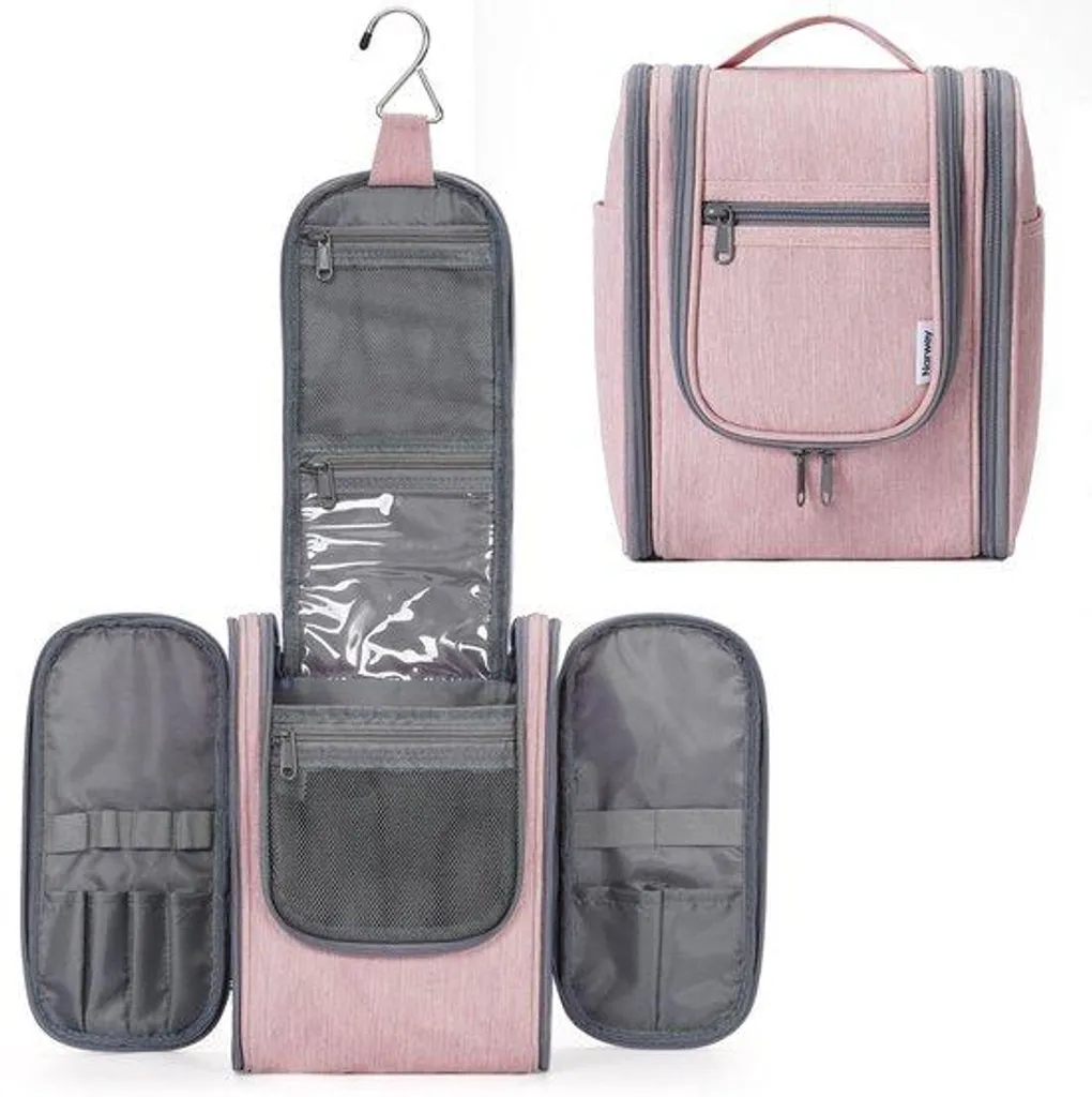 Petit sac de toilette rose pour femmes et enfants - Format voyage compact