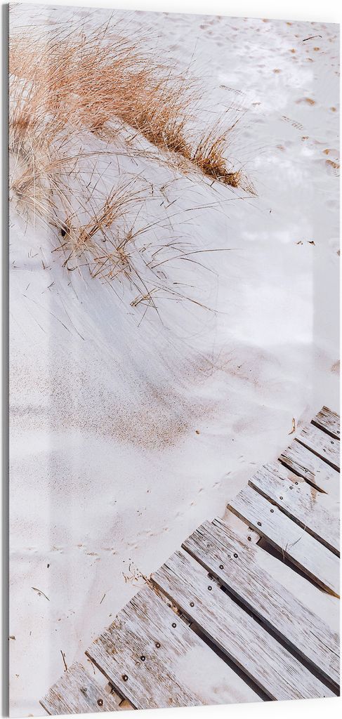 DEQORI Magnettafel Glas 50x100 cm 'Ruhe am Küstensteg' beschreibbar Whiteboard Küche