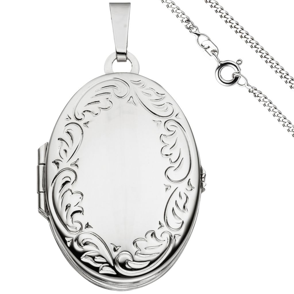 JOBO Medaillon oval Anhänger zum Öffnen für 4 Fotos 925 Produktbild 