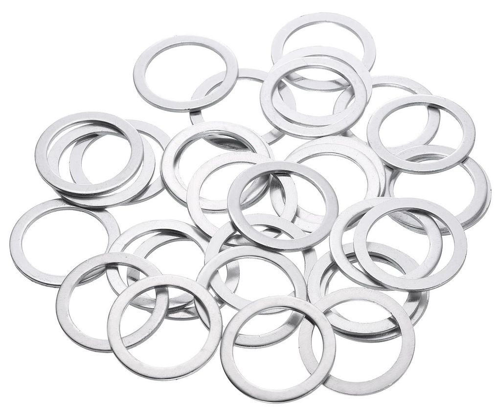 50 Stück M22 Aluminium-Flachringe, runde Dichtungsringe, 29 mm Außendurchmesser, 1,5 mm Dicke, für Schrauben, Maschinenreparaturzubehör, für d...