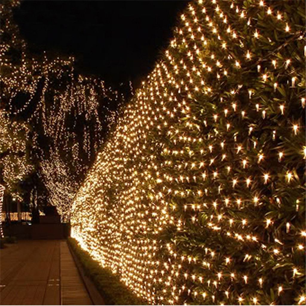 LED Lichternetz Lichterkette Lichtervorhang Weihnachts Party Beleuchtung EU Plug