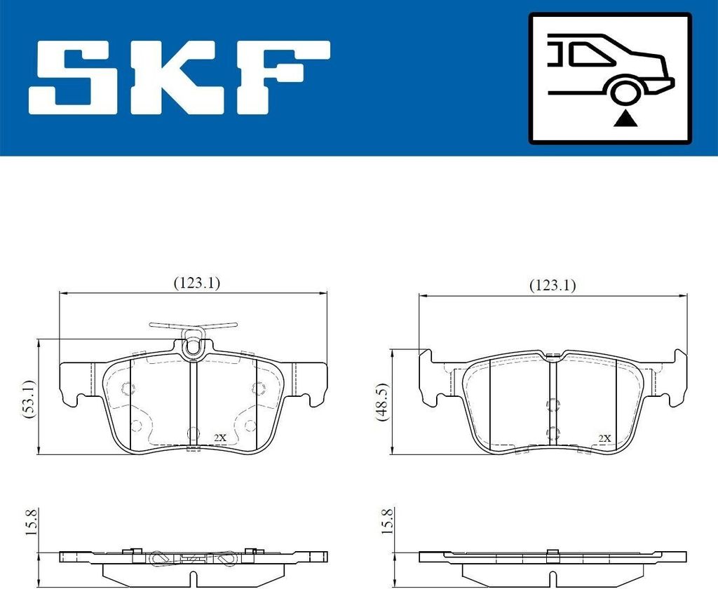 SKF Bremsbeläge Satz Hinten Bremsklötze für FORD Kuga Mk2 (DM2) VKBP 90708