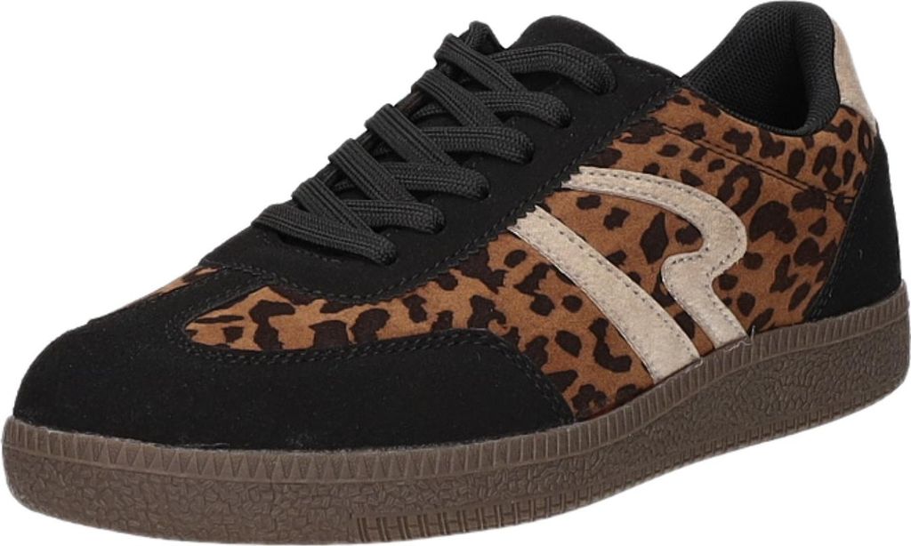 Sneakers Damen-Sneaker Leopard-Schwarz-Braun-Beige, Farbe:schwarz, EU Größe:39