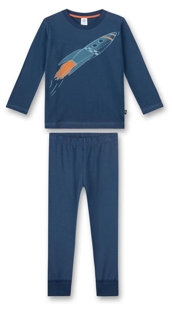 Sanetta Jungen-Schlafanzug lang blau Rakete 92