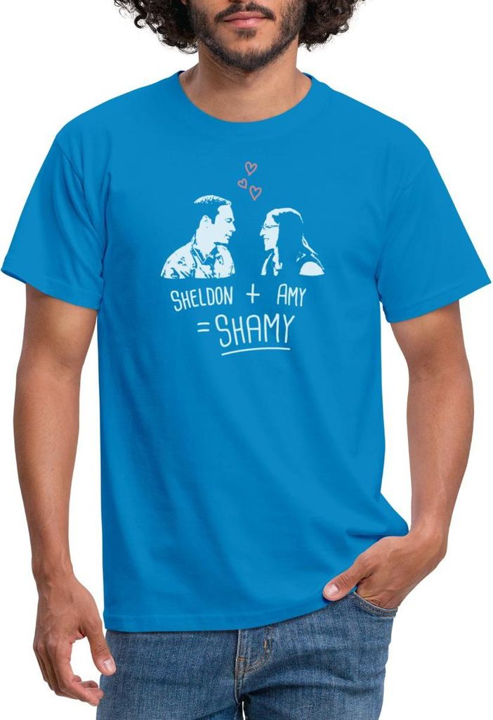 Spreadshirt The Big Bang Theory Sheldon + Amy = Shamy Männer T-Shirt, XXL, Royalblau