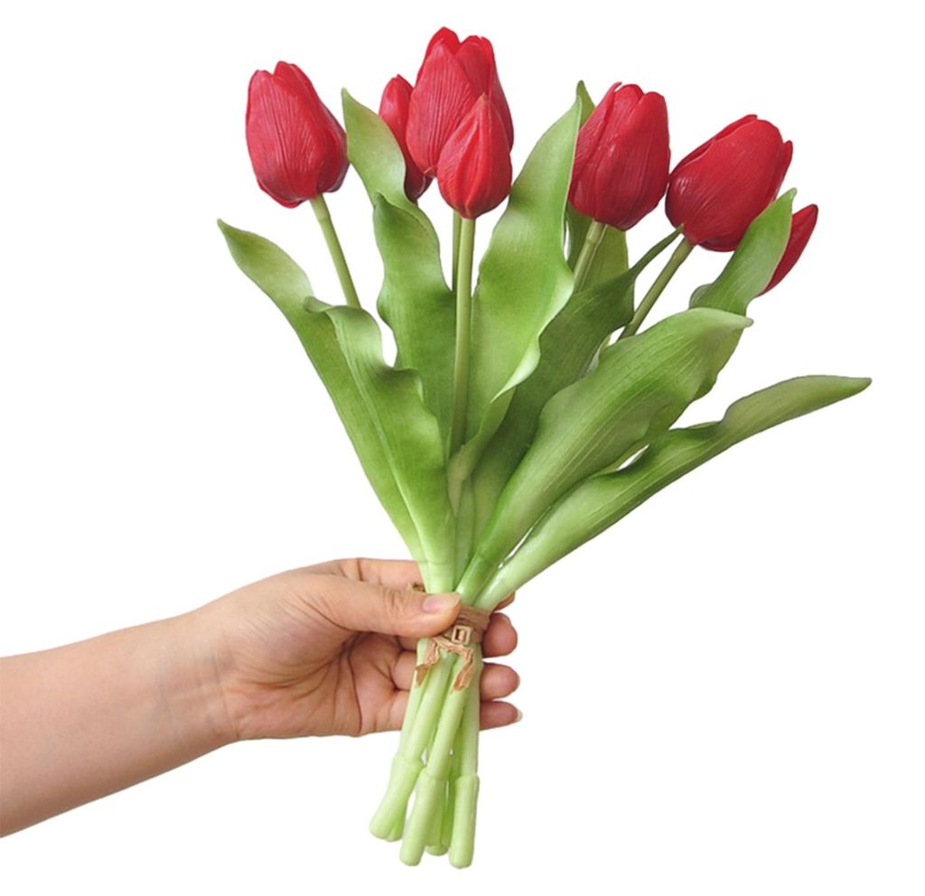 Künstliche Tulpe, 30 cm, realistische Haptik, langer Stiel, künstliche Tulpe für Frühling, Ostern, Zuhause, Küche, Hochzeit, Esstisch – Tisc...