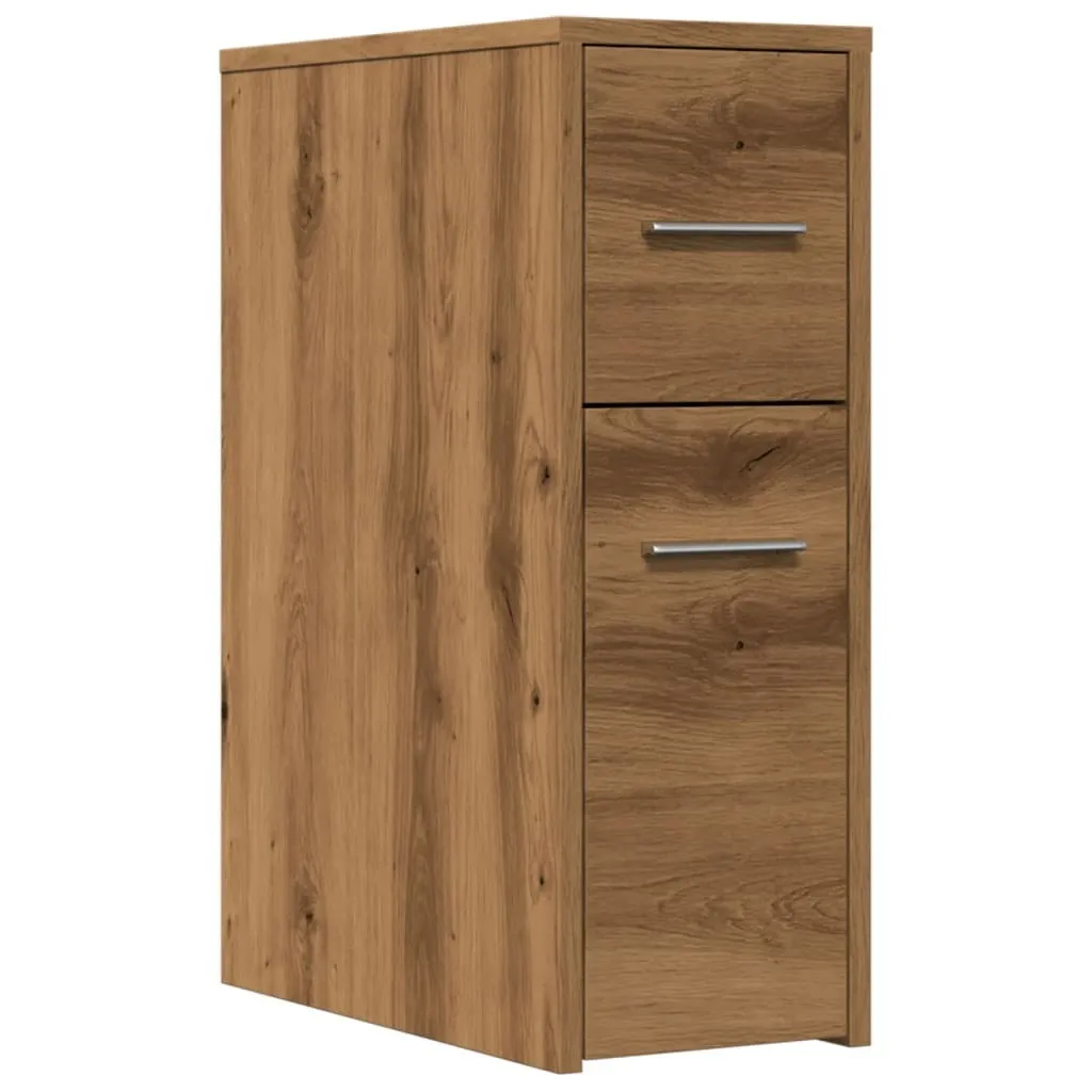 Armadietto Bagno Slim SYFAX Rovere con Ruote | Design Moderno