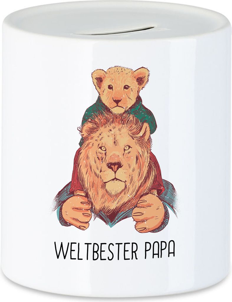 Weltbester Papa Spardose Spruch Löwenpapa Vatertag Geschenkidee Bester Papa Dad