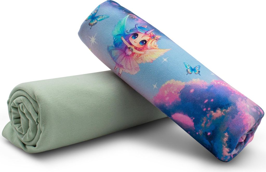 Stoffpaket Set 10 Fee – 0,5 m French Terry + 0,5 m Bündchenstoff – Meterware für Kinderkleidung & DIY