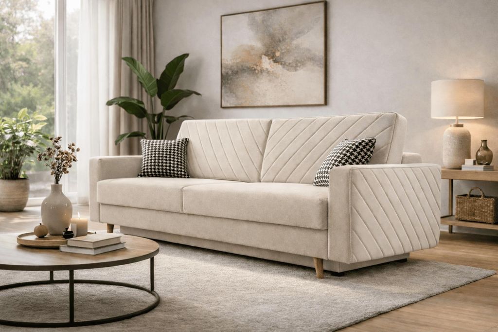 MOEBLO Schlafsofa CALIFORNIA – Sofa aus Samtstoff Couch für Produktbild 