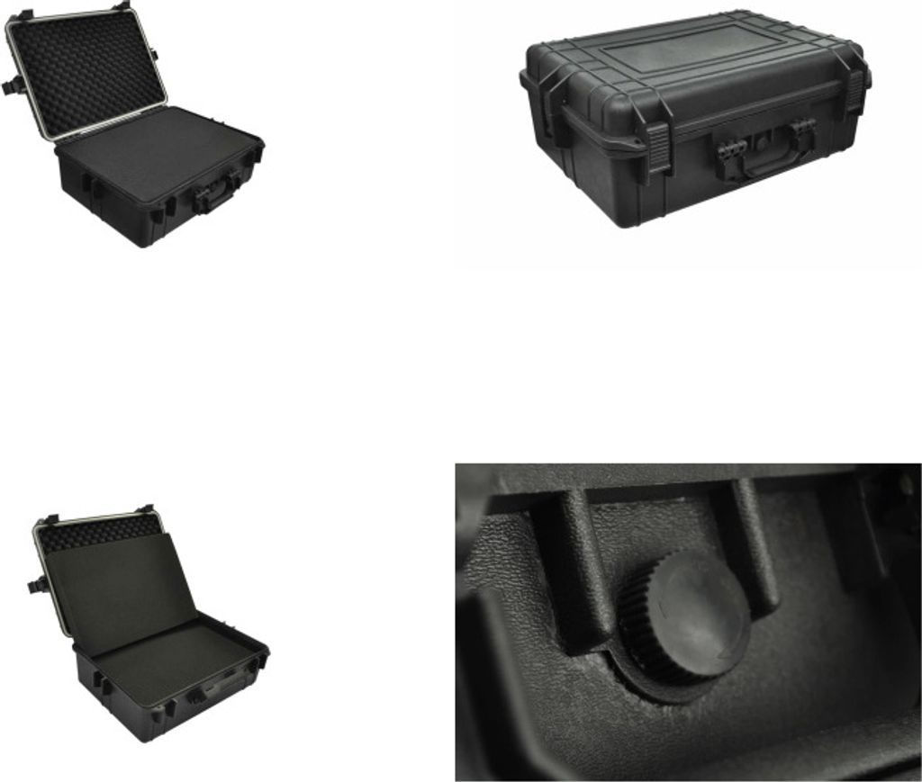 vidaXL Transportkoffer Schwarz mit Schaumstoff 35 L Fassungsvermögen - Koffer - Universalkoffer - Fotokoffer - Kamerakoffer