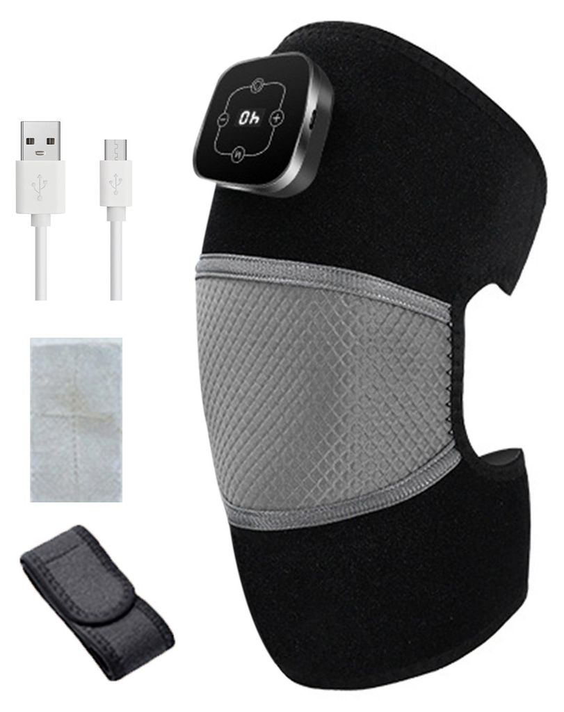 Beheiztes Kniemassagegerät mit 5 Heizmodi, 3 Massagemodi, Digitalanzeige, wiederaufladbares kabelloses Kniemassagegerät