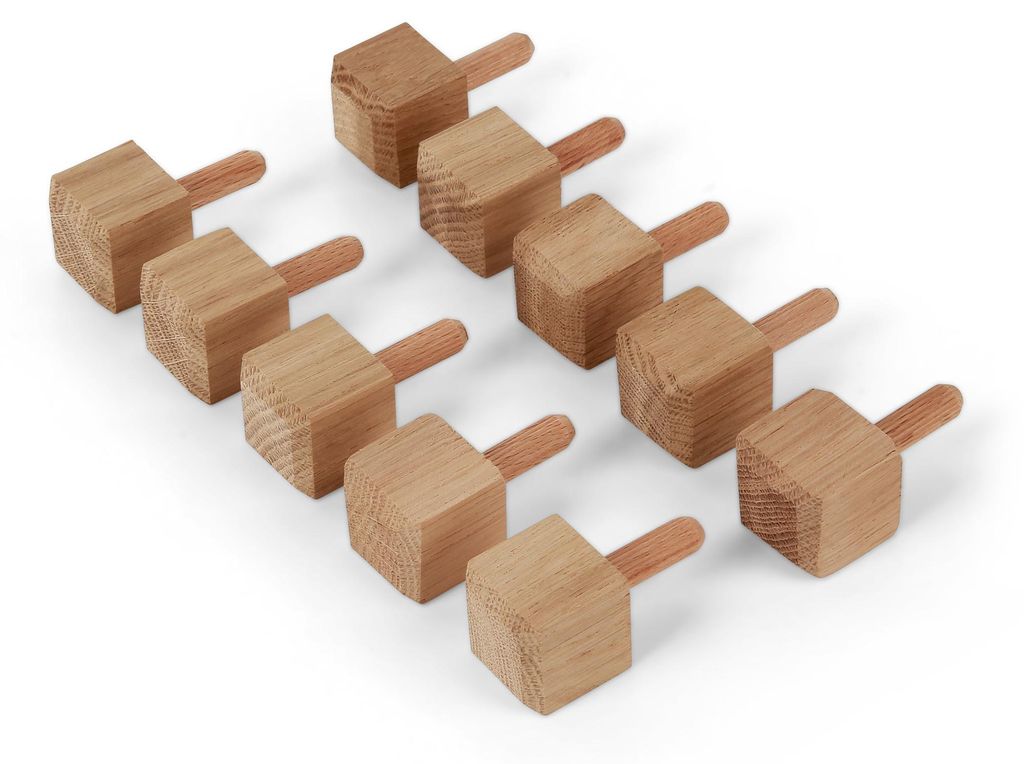 10 Ziernägel - Eiche gefast - 25 x 25 x 25 mm