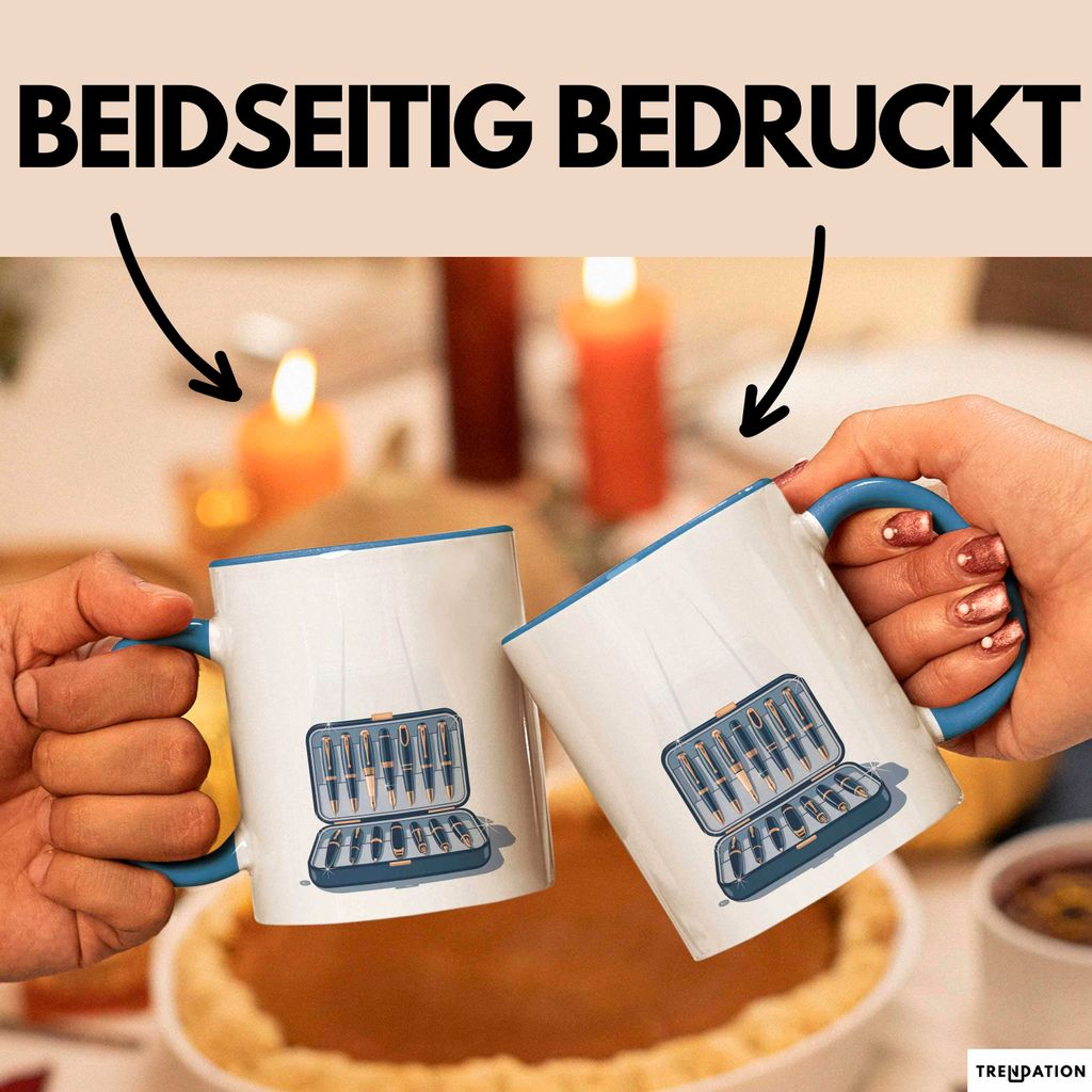 Stift Sammler Tasse Geschenk Lustige Geschenkidee Spruch Für Schreibwerkzeug Fans (Blau)