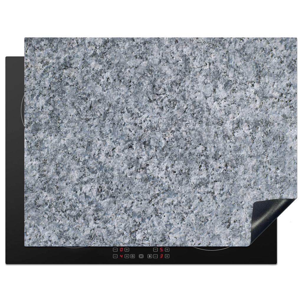 KitchenYeah Herdabdeckplatte Granit - Stein - Muster - Design - Grau , 77x59cm, Küche Deko, Glaskeramikkochfeld Herdabdeckung, Abdeckplatte fùr...