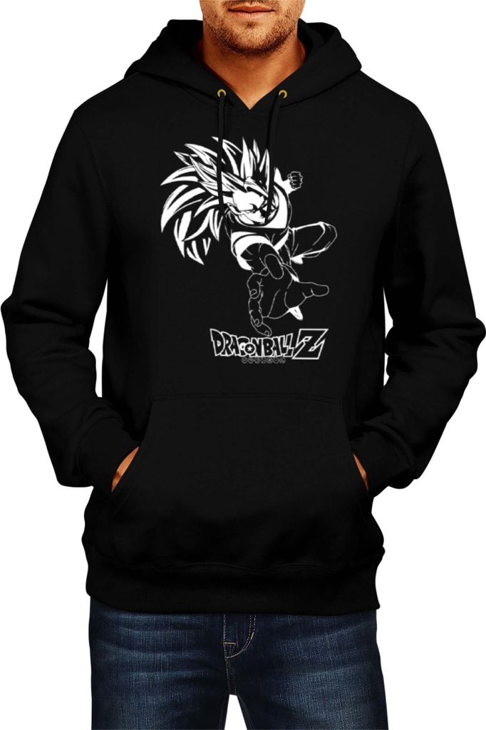 Herren Kapuzenpullover Dragon Anime Manga Ball Z Goku Ssj 03, Man XL / Schwarz