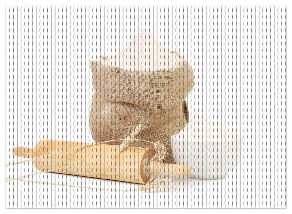 Wallario Duschmatte Antirutschmatte Badmatte Fußmatte Backen-Ensemble mit Nudelholz, Mehl-Sack, Ähren und Zucker, Größe ca. 90 x 65 cm