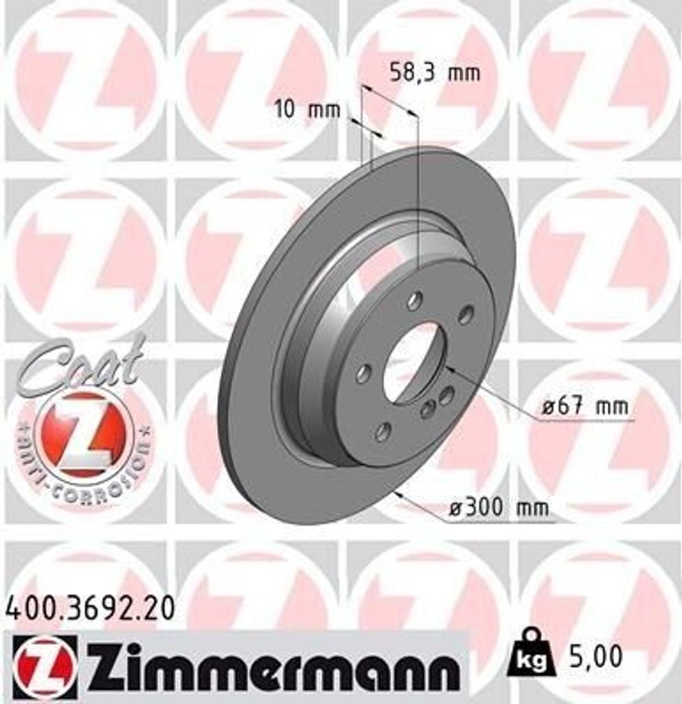 ZIMMERMANN 400.3692.20 - Bremsscheibe für SL (R230)