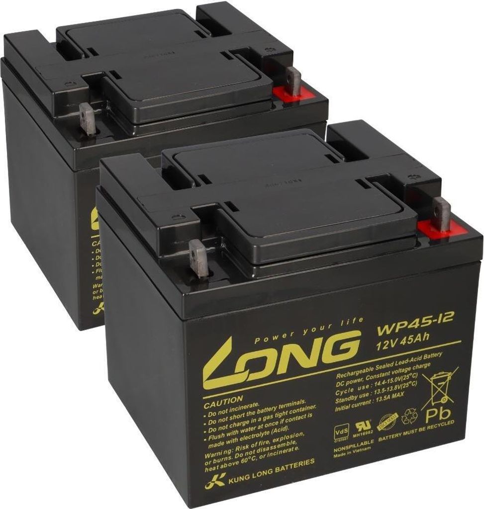 2x Kung Long WP45-12 AGM Akku 12V 45Ah VdS G105087 – 24V Produktbild 