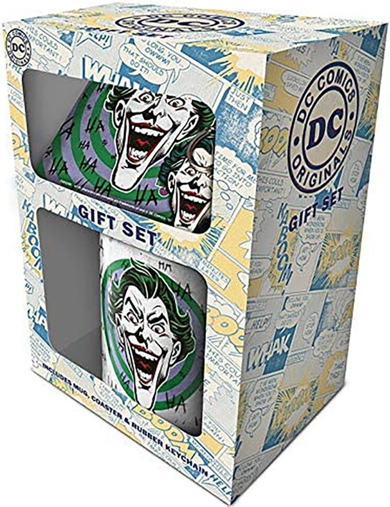 Geschenkbox dc the joker (inkl.:Becher/Untersetzer & Schlüsselanhänger))