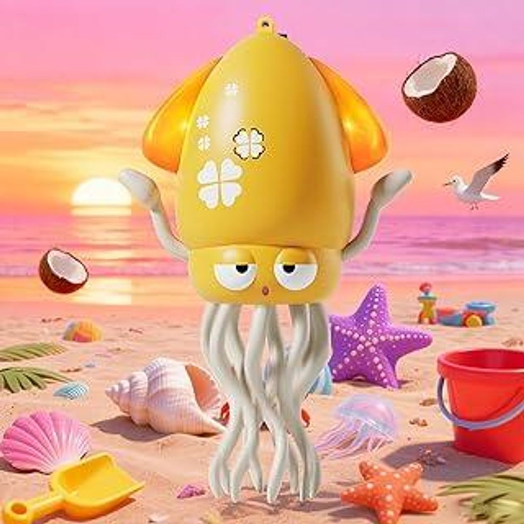 Interaktives Krakenspielzeug, Tanzender Kraken mit LED-Beleuchtung, Musik, intelligenter Hindernisvermeidung und Angelrute, Babyspielzeug für die ...