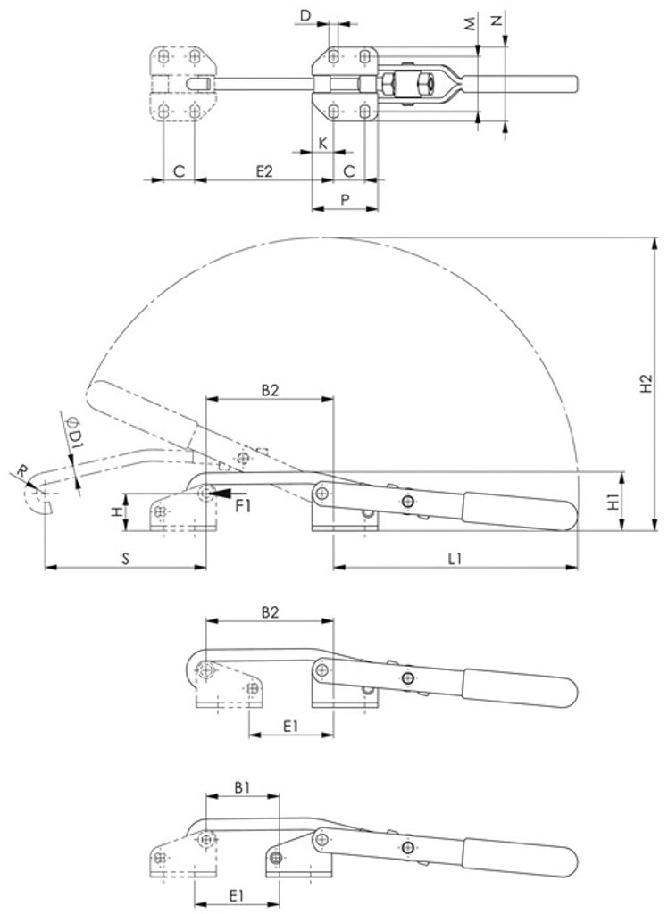 Verschlussspanner Nr.6847 Gr.1 horiz.AMF Produktbild 