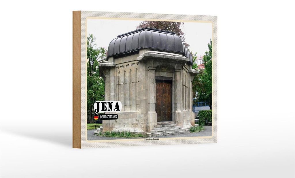 Holzschild Städte Jena Ernst Abbe Denkmal Wanddeko 18x12 cm