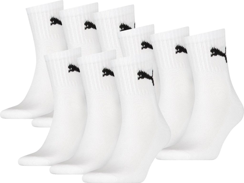 9 Paar Uni Puma Short Crew Sportsocken in Weiß Größe 43-46