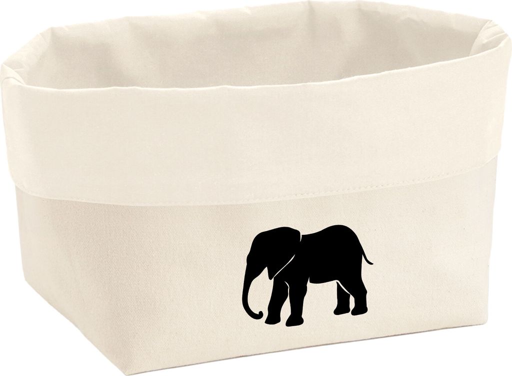 Huuraa Organizer Elefant Silhouette 3 Liter Medium Canvas Baumwolle Utensilo Geschenkidee