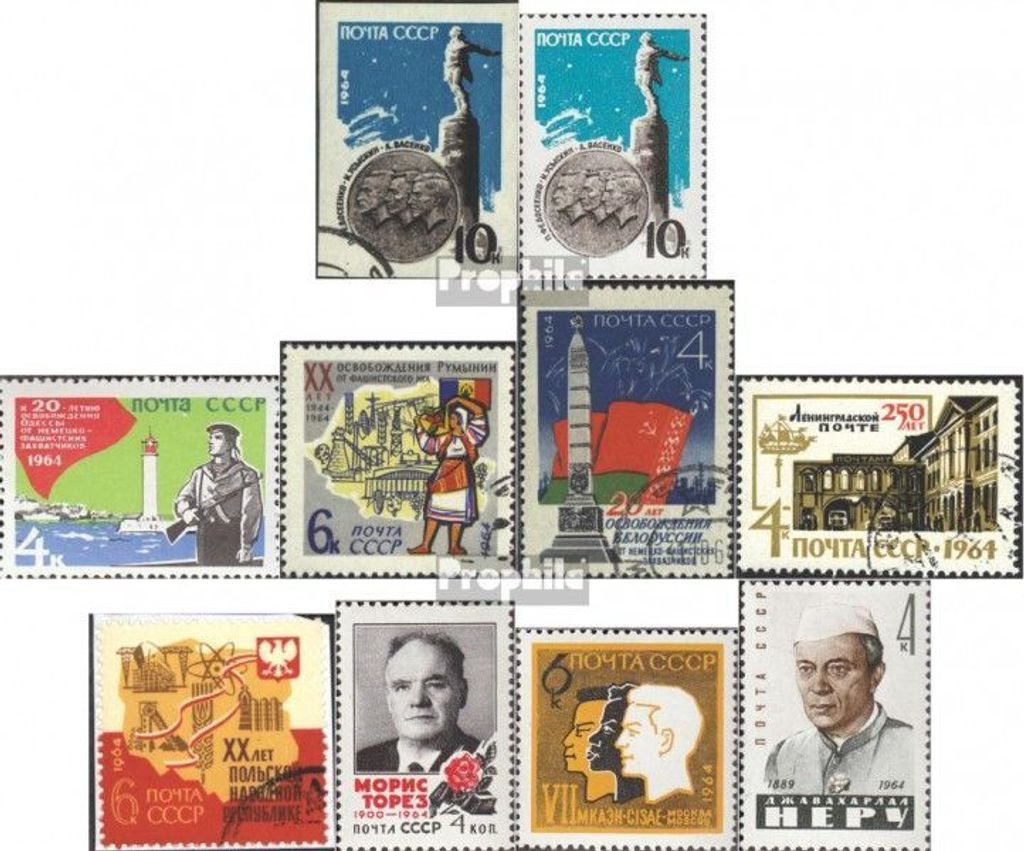 Briefmarken Sowjetunion 1964 Mi 2901A+B,2902,2921,2929 2930,2931,2939,2940,2941 (kompl.Ausg.) gestempelt Ballonfahrer