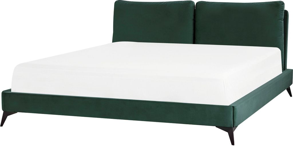 BELIANI Polsterbett Grün 180 x 200 cm Samtstoff Mit Lattenrost Elegant Modernes Design