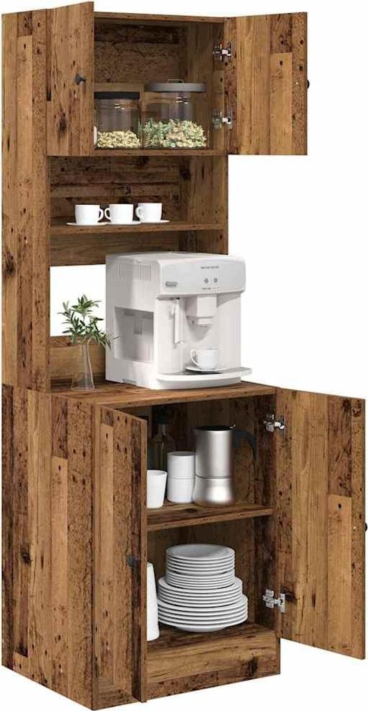 "im Sonderangebot"Sideboard Küche Moderne - CLORIS - Buffetschrank - Küchenbuffet mit Regal mit Tür 2 pcs Altholz 60 x 50 x 180 cm - DEMöbel956...