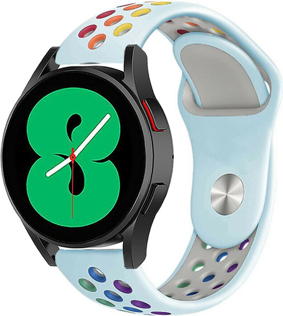 Strap-it Samsung Galaxy Watch 4 - 40mm Sportarmband (Hellblau/Bunt)
