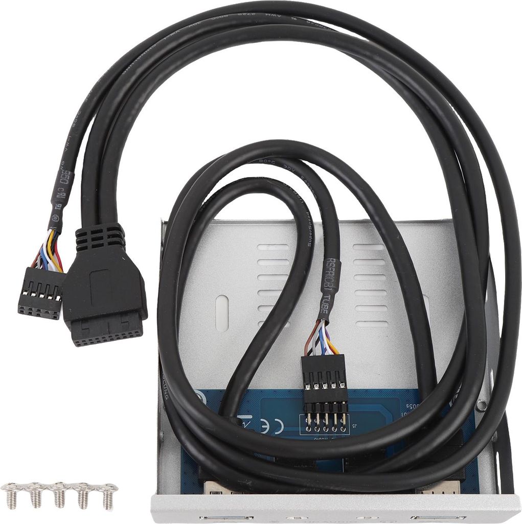 Diskettenlaufwerk, Frontplatte, USB 3.0-Hub, 3,5 Zoll, 19-polig auf USB 3.0, HD-Sound-Schnittstelle für Computergehäuse, silberweiß