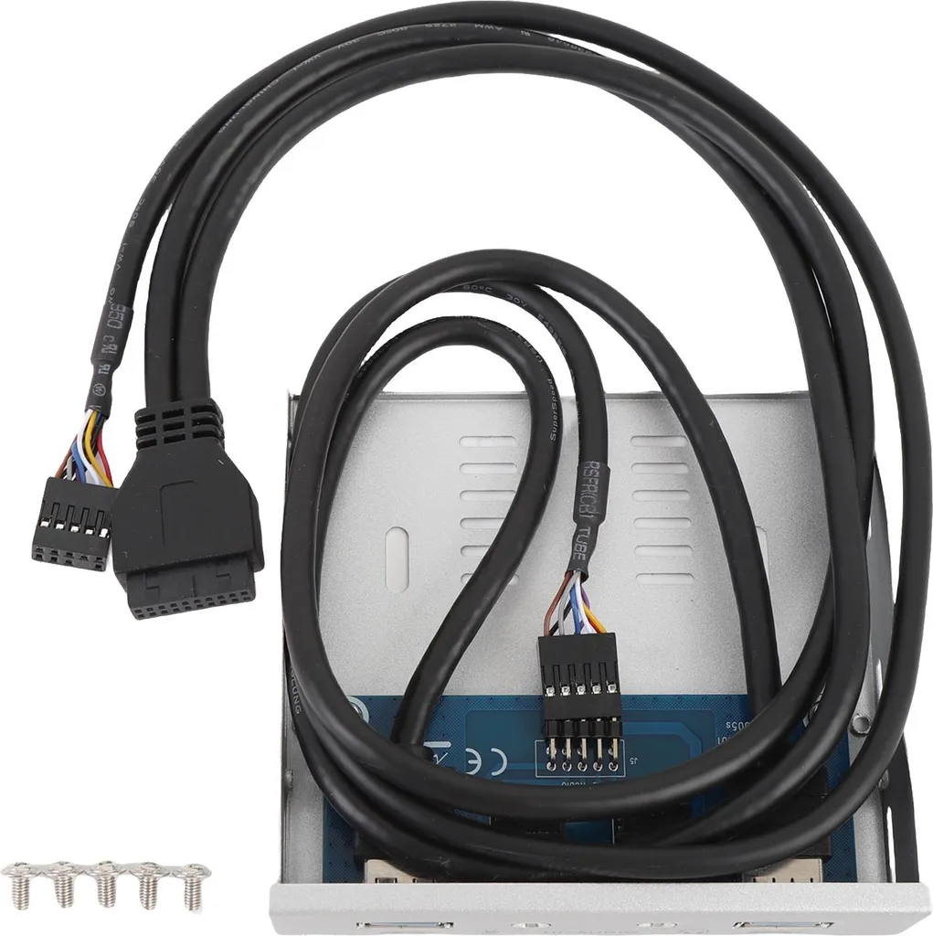 Hub USB 3.0 interne 19 broches vers panneau avant avec Audio HD Argent