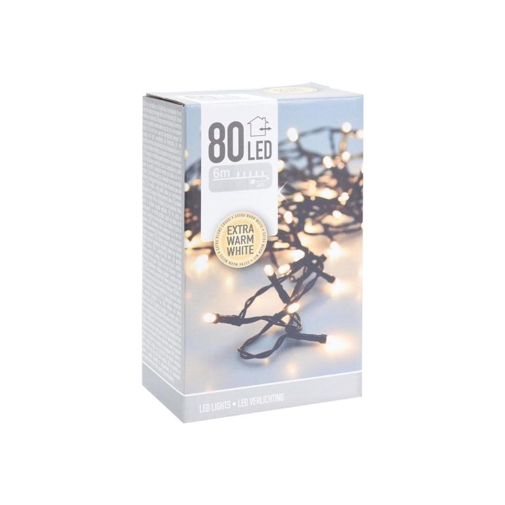 LED Lichterkette - 3,6W 80 LEDs - 2200K Extra Warmweiß - 6 Meter