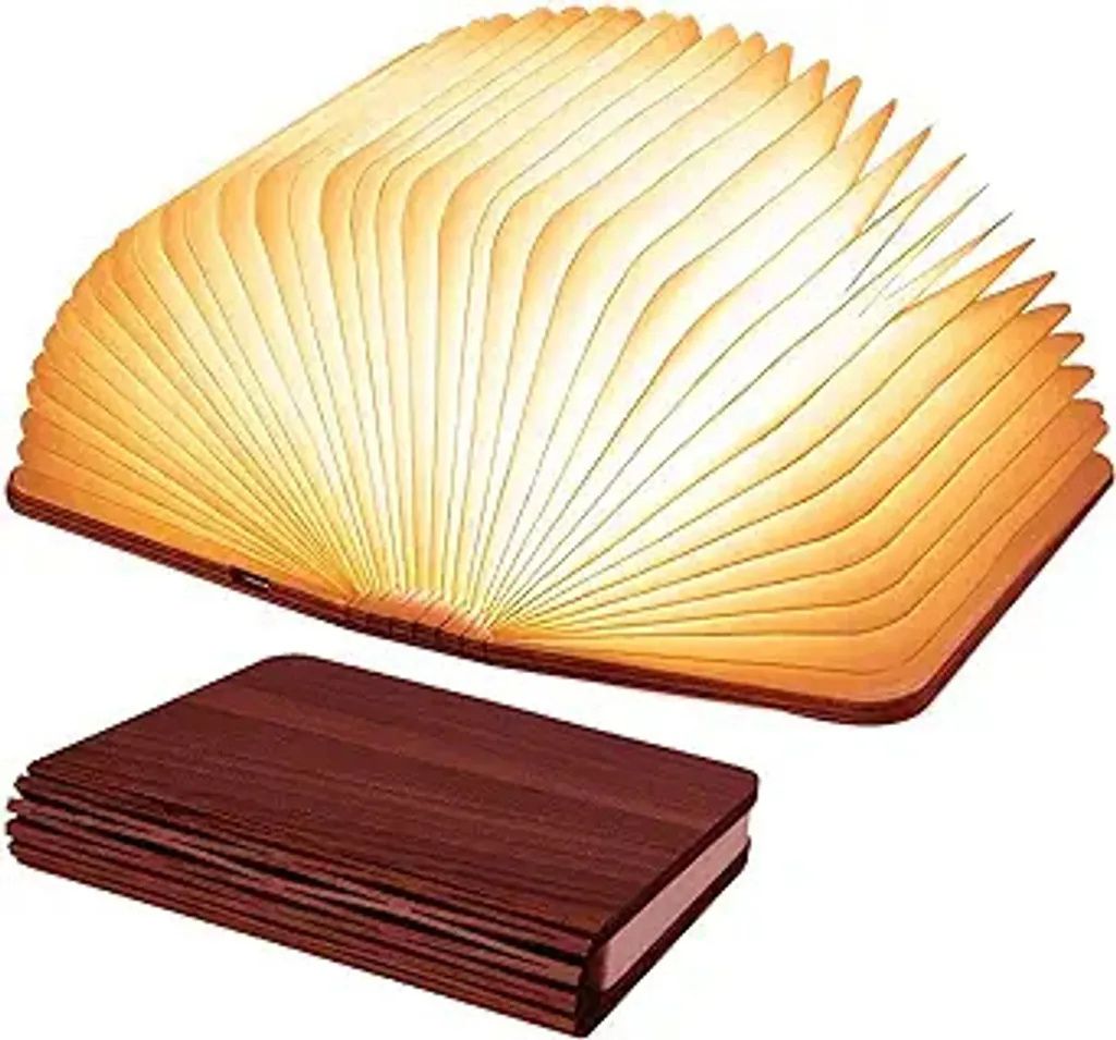LED Buch Licht, Faltbare Buchlampe, Stimmungsbeleuchtung LED Lampe, USB Aufladbare Warmweiß Schreibtisch Buch Licht, Nachtlicht Nachttischlampe,Rote