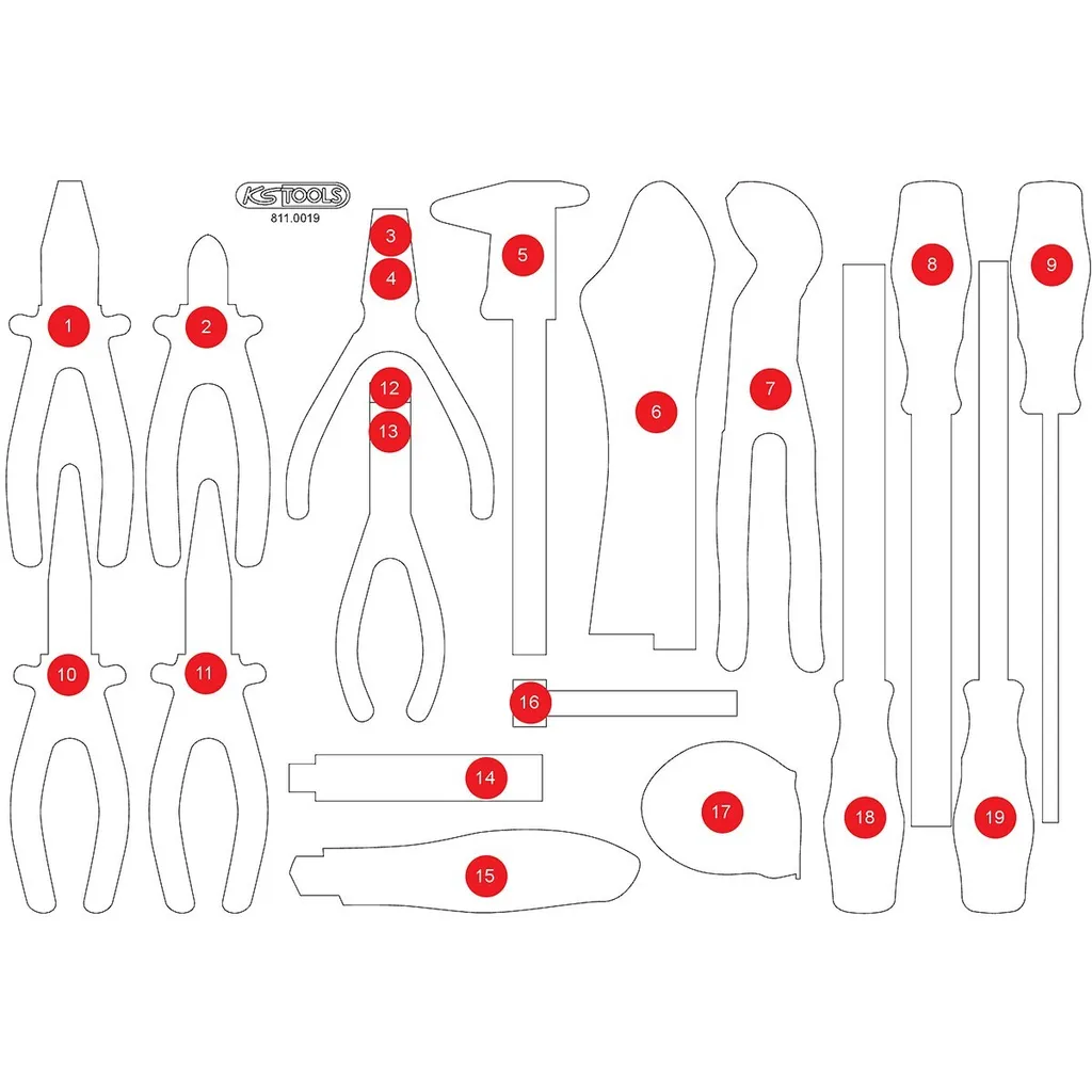KS Tools 811.0019 Inserto in Schiuma Vuoto M | Organizzazione Officina